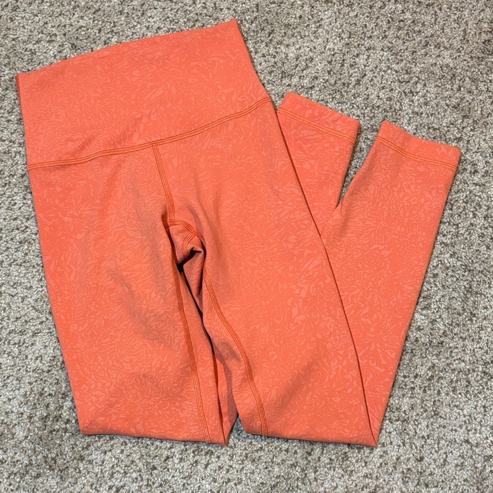 Lululemon Orange Print Leggings Size 2 | yoga | athletic | athleisure | workout